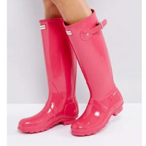 Hunter Original Tall Pink Gloss Wellington Boot